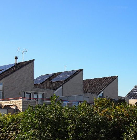Häuser mit Solarzellen