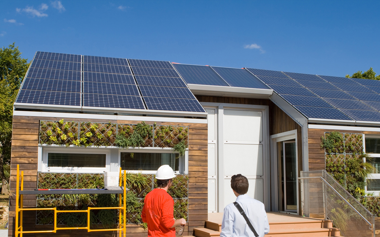 Solarplatten auf einem Haus